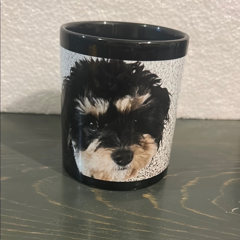 Black Ceramic Mug with terrier Dog Print